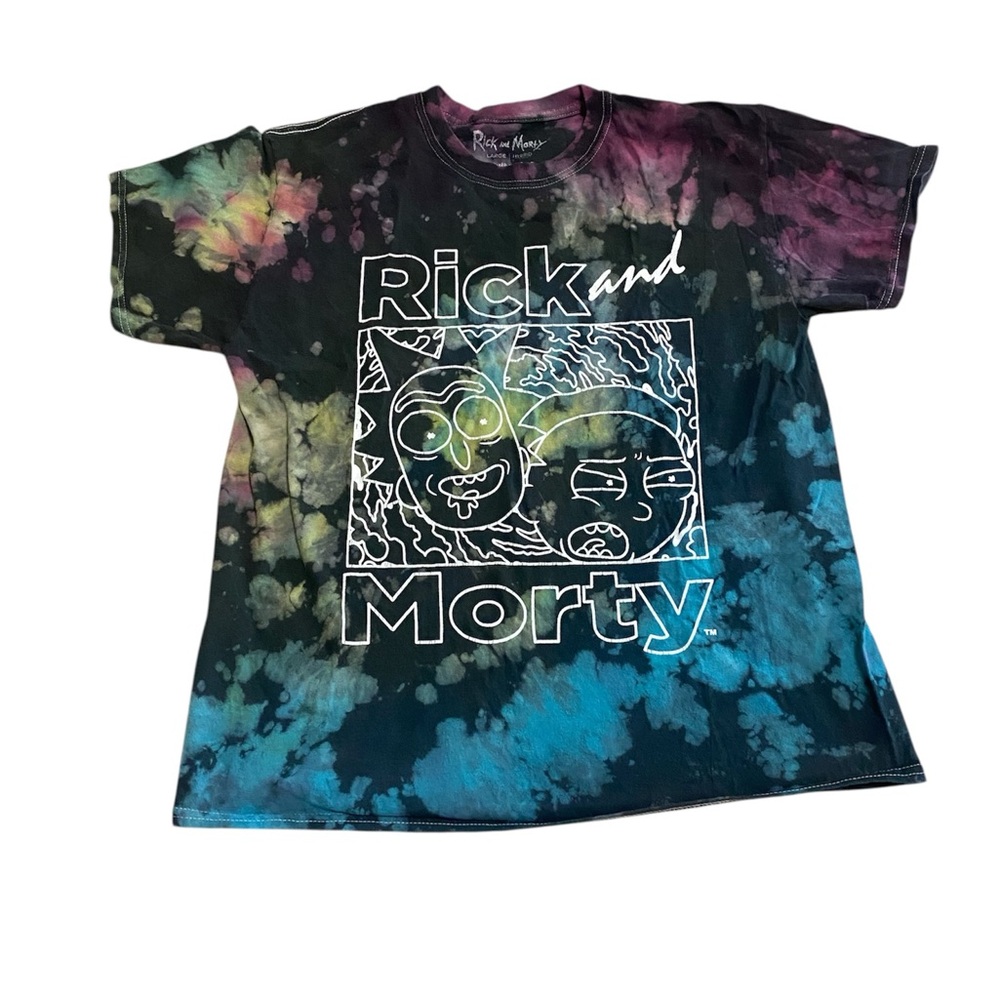 Rick and Morty Cartoon Network Hybrid Tie-Dye T-Shirt Adult Swim Size Large